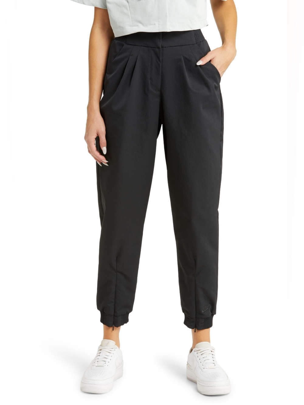 Nike Sportswear Dri-FIT Tech Pack High Waist Joggers Pants Zip Ankles Black